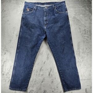 Wrangler 20X Jeans Mens 42 X 32 Dark Blue Relaxed Fit Western Cowboy 22MWXSN EUC